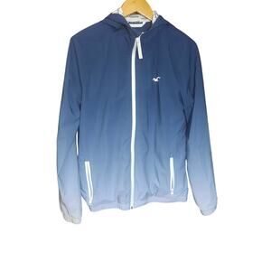 Hollister Epic Flex Mens Navy Ombre Hooded Wind Breaker Size S